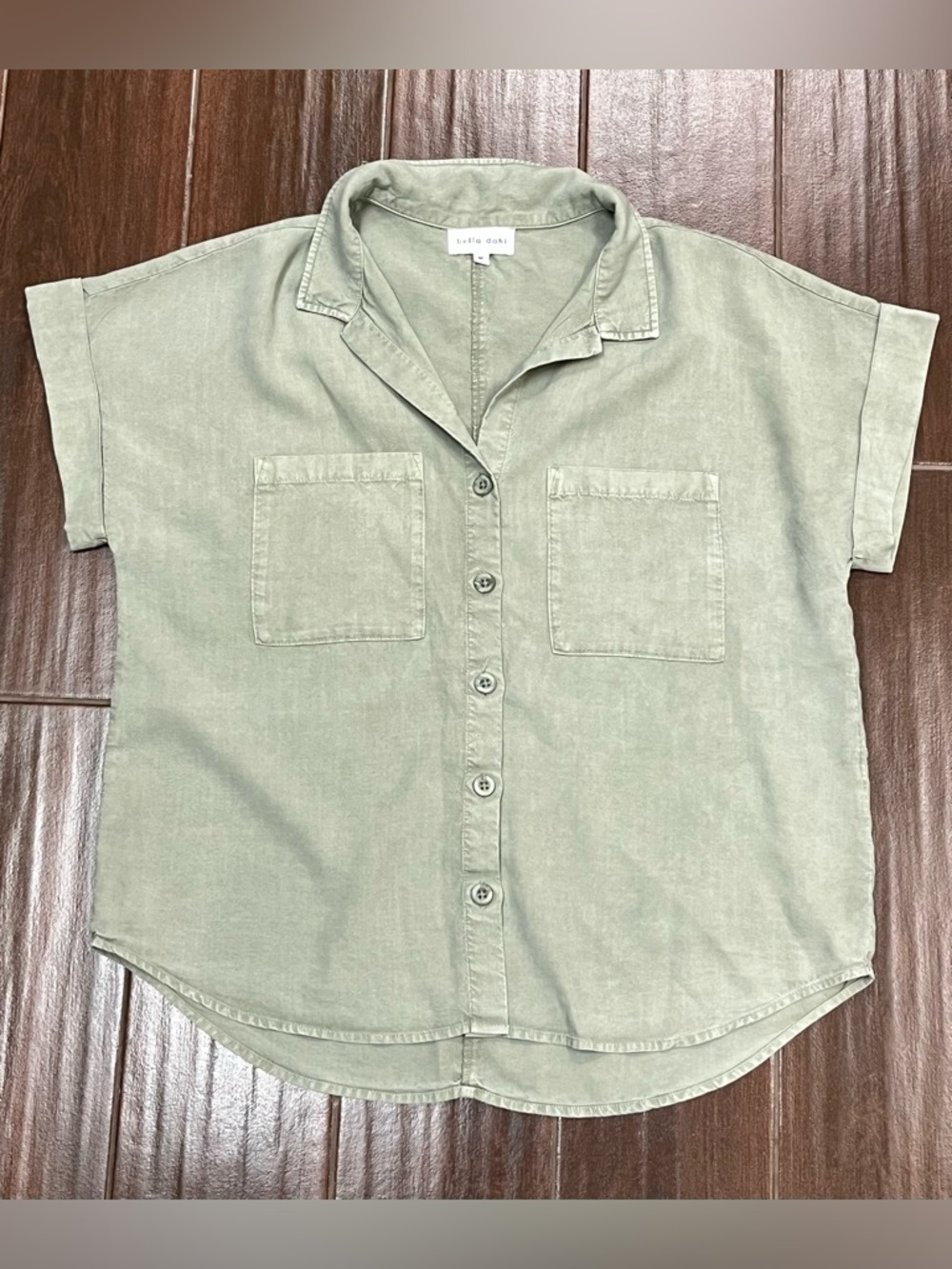 Bella Dahl Green Button Shirt Top - M